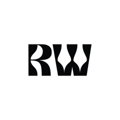 RW monogram logo design letter text name symbol monochrome logotype alphabet character simple logo