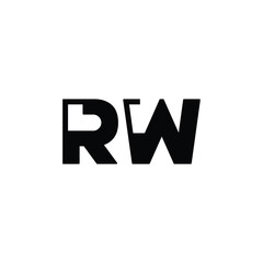 RW monogram logo design letter text name symbol monochrome logotype alphabet character simple logo