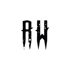 RW monogram logo design letter text name symbol monochrome logotype alphabet character simple logo