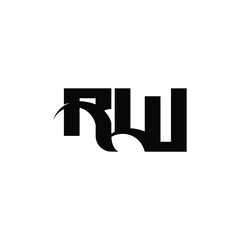 RW monogram logo design letter text name symbol monochrome logotype alphabet character simple logo