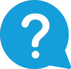 Question mark icon in speech bubble, Help icon, service chat sign button, customer support icon