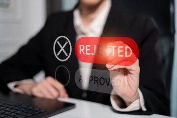 Businessman rejected document business contract failure decision finance problem concept