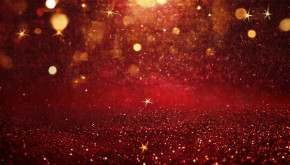 キラキラと豪華に光り輝く赤色の背景。コピースペースあり。AIで生成