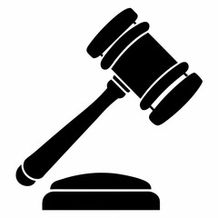 The Gavel black silhouette vector illustration