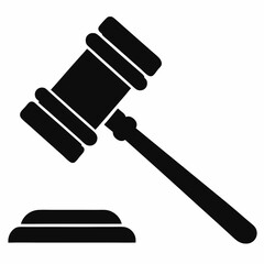 The Gavel black silhouette vector illustration