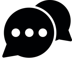 Set of Chat Message Bubbles Vector Icon. Communication icons. Talk bubble, dialog. Web icon set. Online communication. Conversation, SMS, Notification, Group Chat. Chatting icons in different styles