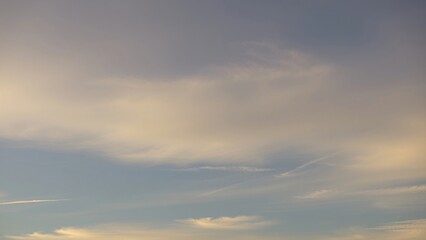 Serene Sunset Sky Soft Pastel Cloudscape