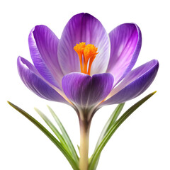 Naklejka premium purple crocus isolated on transparent background