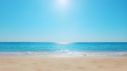 Obraz premium Bright Sunny Day at a Tropical Beach Clear Blue Sky, Calm