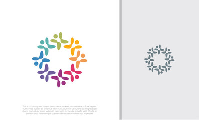 Fototapeta premium Global Community Logo Icon Elements Template. Community human Logo template vector. Community health care. Abstract Community logo 