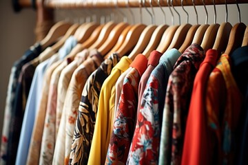 Rack arrangement consumerism collection.