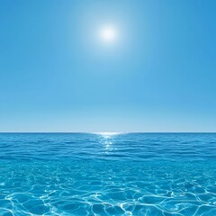 Obraz premium Bright Sunny Day Over a Calm Blue Ocean