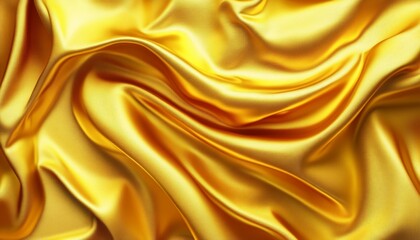 Fototapeta premium Golden Silk Drapery, Luxurious Fabric Texture, Elegant Background for Design, Festive Backdrop