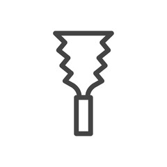 線画工具類関連の単品アイコン　両刃ノコギリ