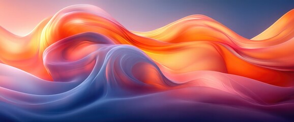 Fototapeta premium Abstract Waves: Vibrant Hues Flow Dynamically