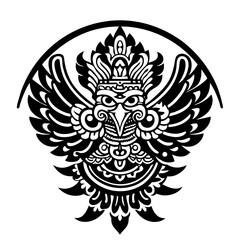 Intricate Tribal Bird Design with Detailed Wings and Ornamental Elements