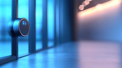 Warehouse Security and Cybersecurity Biometric access control system at a warehouse entrance, restricting access to authorized personnel