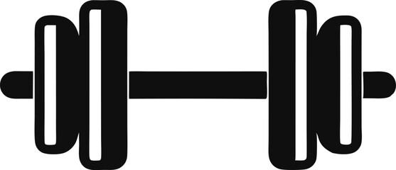 Dumbbell or dumbells weight training equipment flat vector icon for exercise