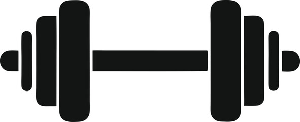 Dumbbell or dumbells weight training equipment flat vector icon for exercise