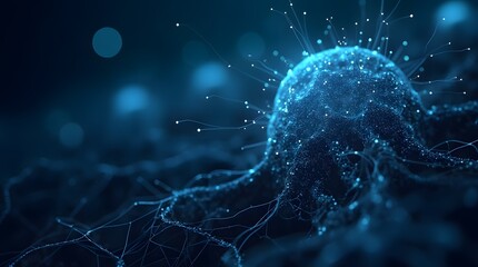 Naklejka premium Digital background perfect for tech processes, neural networks, artificial intelligence, data transfer and encryption, digital archives, sound and graphic presentations, science, education, etc