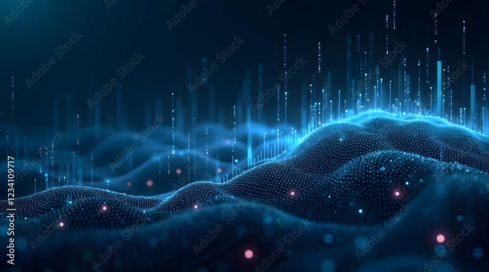 Fototapete digital background perfect for tech processes, neural networks, artificial intelligence, data transf