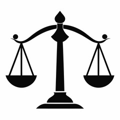 Justice Balance black silhouette vector illustration