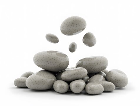 Falling rocks isolated on transparent or white background