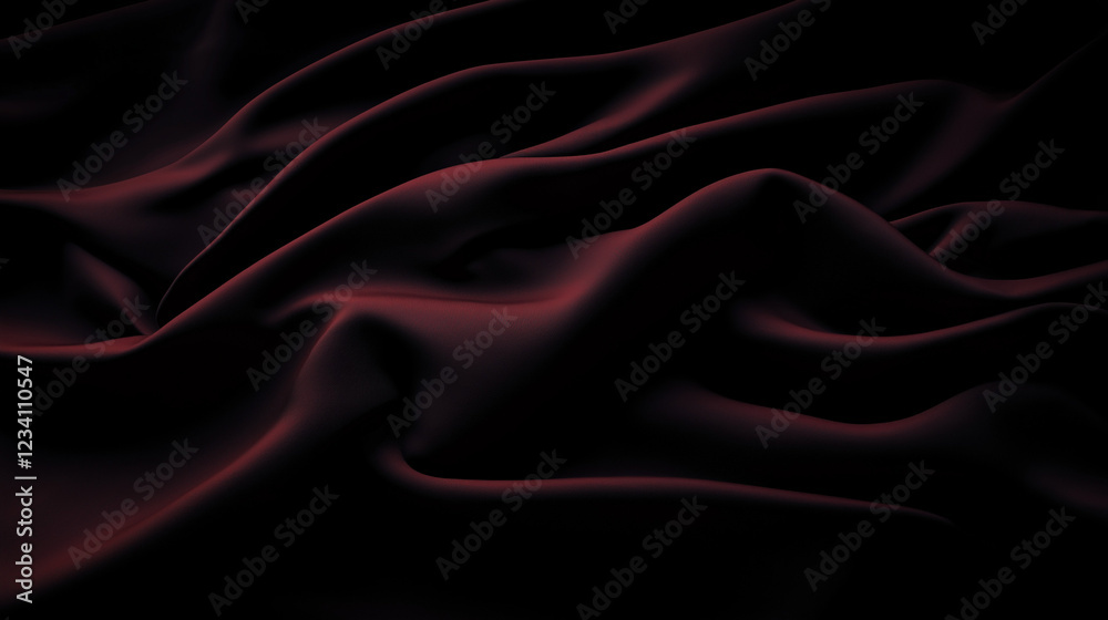 Poster elegant black silk fabric with subtle folds and reflective sheen. luxurious textile with soft lighti