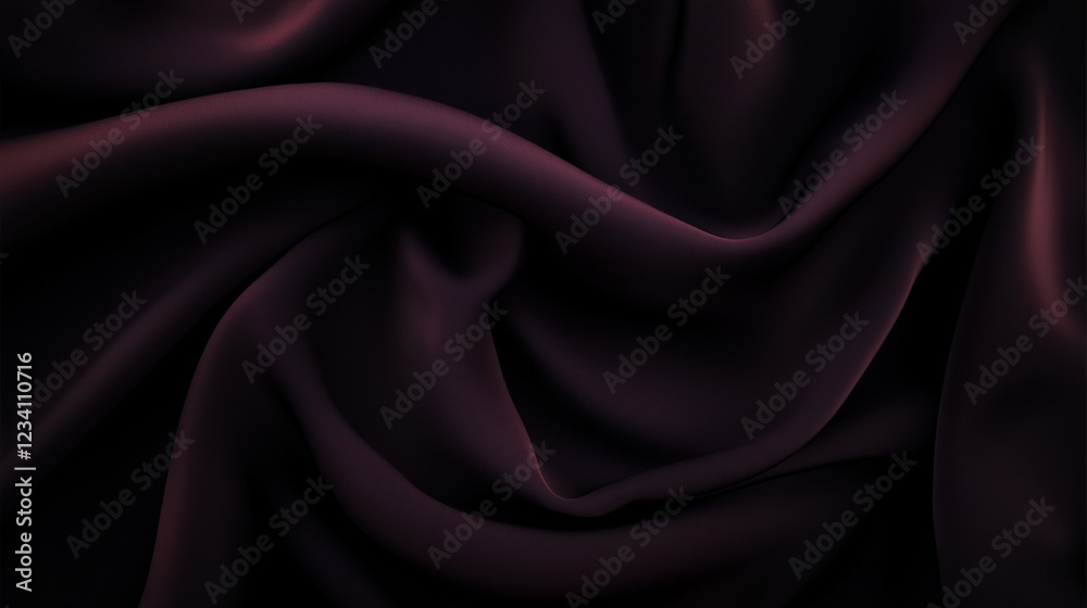 Poster elegant black silk fabric with subtle folds and reflective sheen. luxurious textile with soft lighti