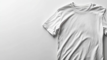A plain white t-shirt displayed on a light background.