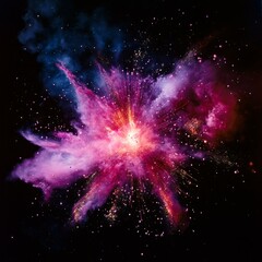 Vibrant cosmic nebula with explosive starburst