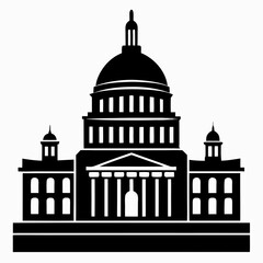 Capitol Building black silhouette vector illustration