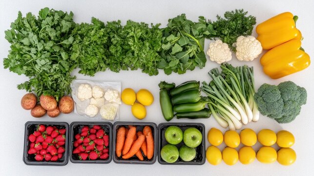Vibrant Fresh Produce Box: A Colorful Array of Fruits and Vegetables