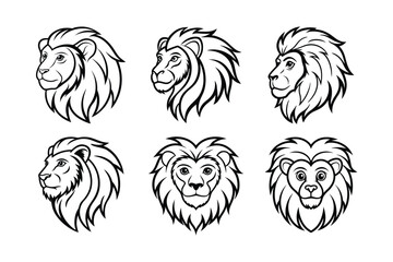 Golden Lion Tamarin (Leontopithecus rosalia) animal design, labeled line art vector art illustration.