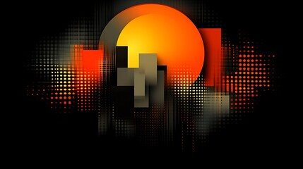 Abstract Cityscape Sunset Geometric Design