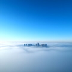 Fototapeta premium Cityscape Emerging from Fog