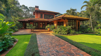 Beautiful Luxurious villa . summer residence on luxury resort and beautiful garden