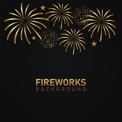 Gold Fireworks Background, celebration Background