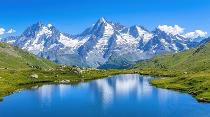 Majestic Alpine Landscape with Clear Reflection