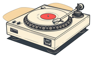 Fototapeta premium Vintage Turntable Playing Vinyl Record Music