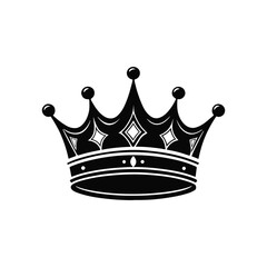 Minimalist crown shape vector illustration black on white background