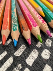 Colored Pencils on Table