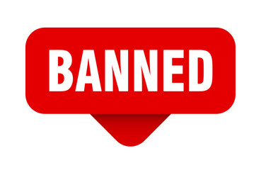 banned sticker. banned sign on transparent background