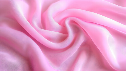 Fototapeta premium Pink silk fabric texture, soft folds, elegant drape, background for design