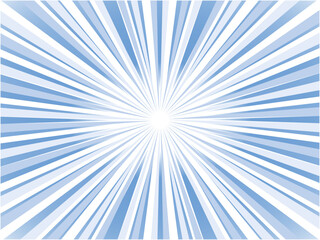 激しく放射するポップな集中線背景素材_青色