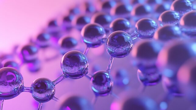 Abstract Molecular Structure: Violet and Blue Nanospheres