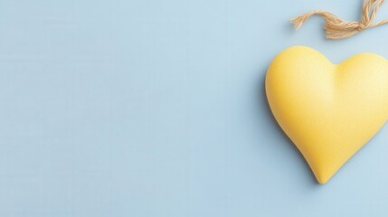 Obraz premium Yellow heart shape on blue background creating a vibrant and colorful visual composition