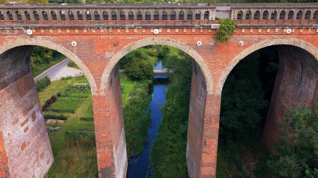 Aerial view, picturesque river waters, Kent county landmarks