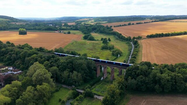 Sevenoaks to Swanley rail transportation route, Darent Valley, aerial