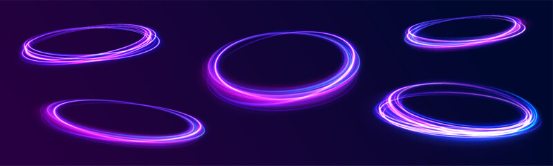 Curve white line light effect. Light cool whirlwind. Vector sparkle, png, effect, wave,neon,line. Abstract circle, white color glowing lines background. 
